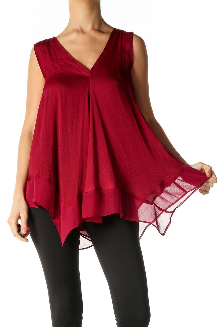 Red Bohemian Casual Top