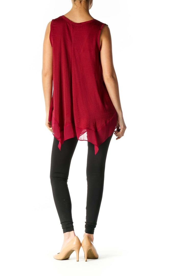 Red Bohemian Casual Top