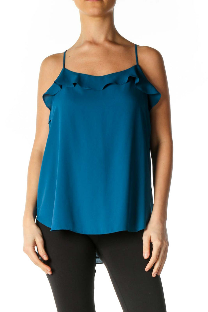 Blue Solid Brunch Blouse