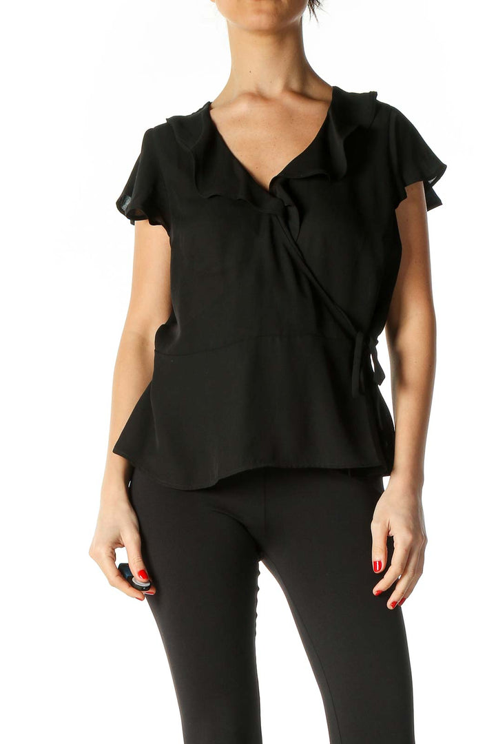 Black Solid Classic Blouse