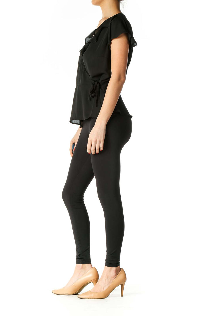 Black Solid Classic Blouse