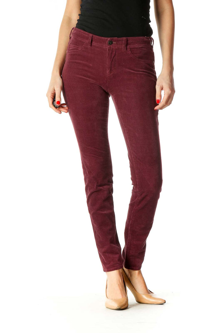 Brown Casual Straight Leg Jeans