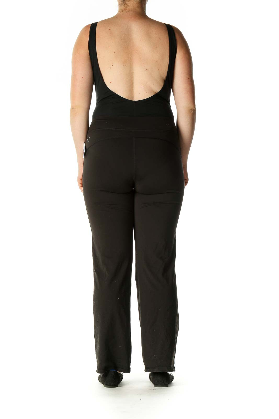 Black Solid Active Pants