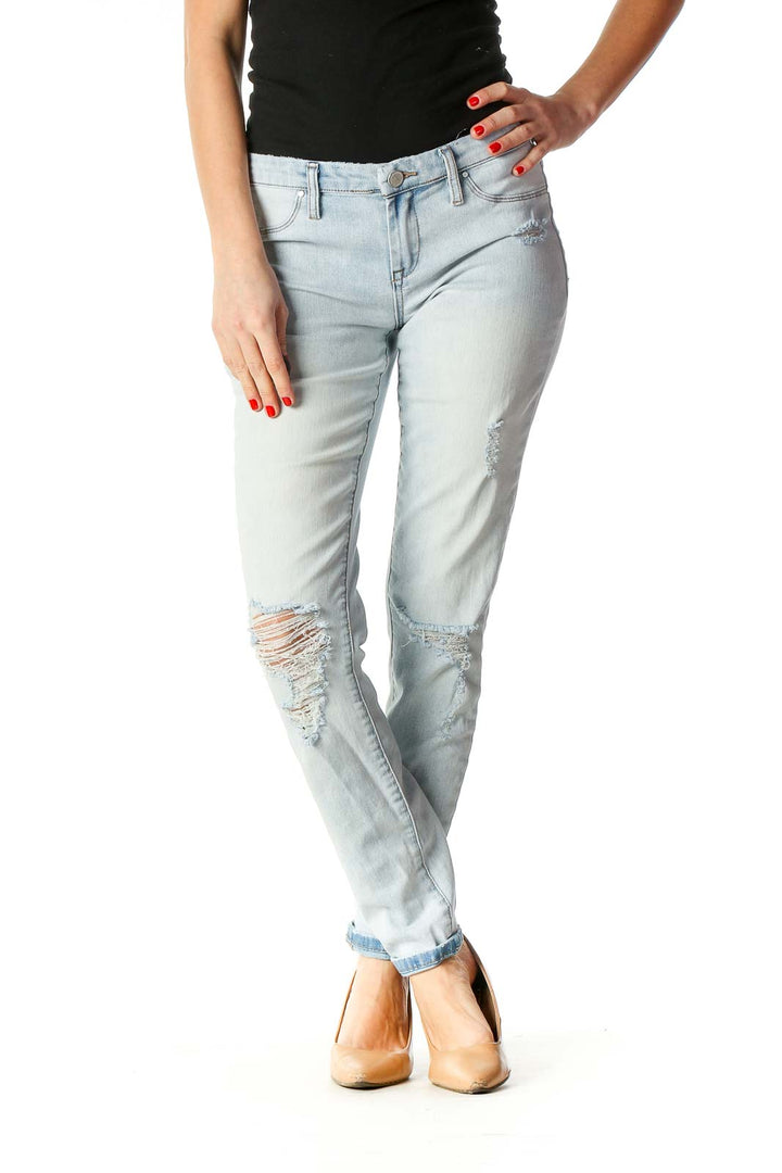 Blue Casual Skinny Jeans