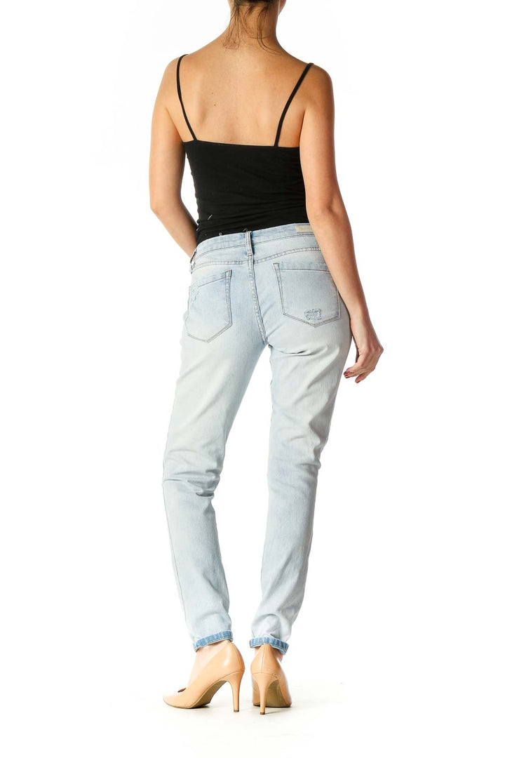 Blue Casual Skinny Jeans