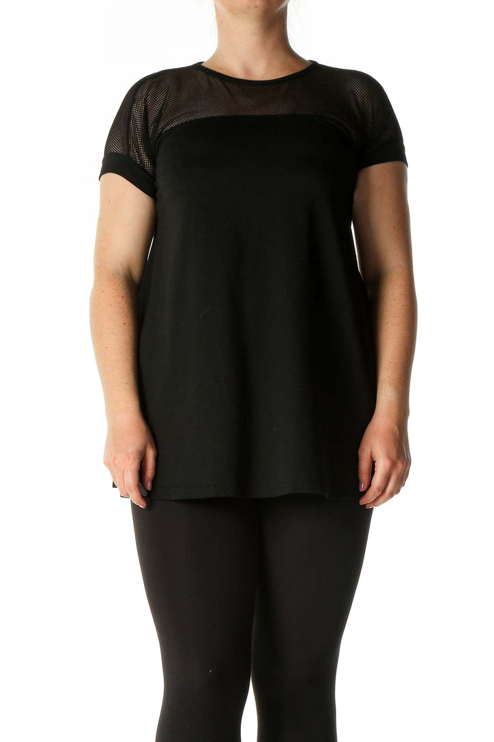 Black Solid Casual Blouse