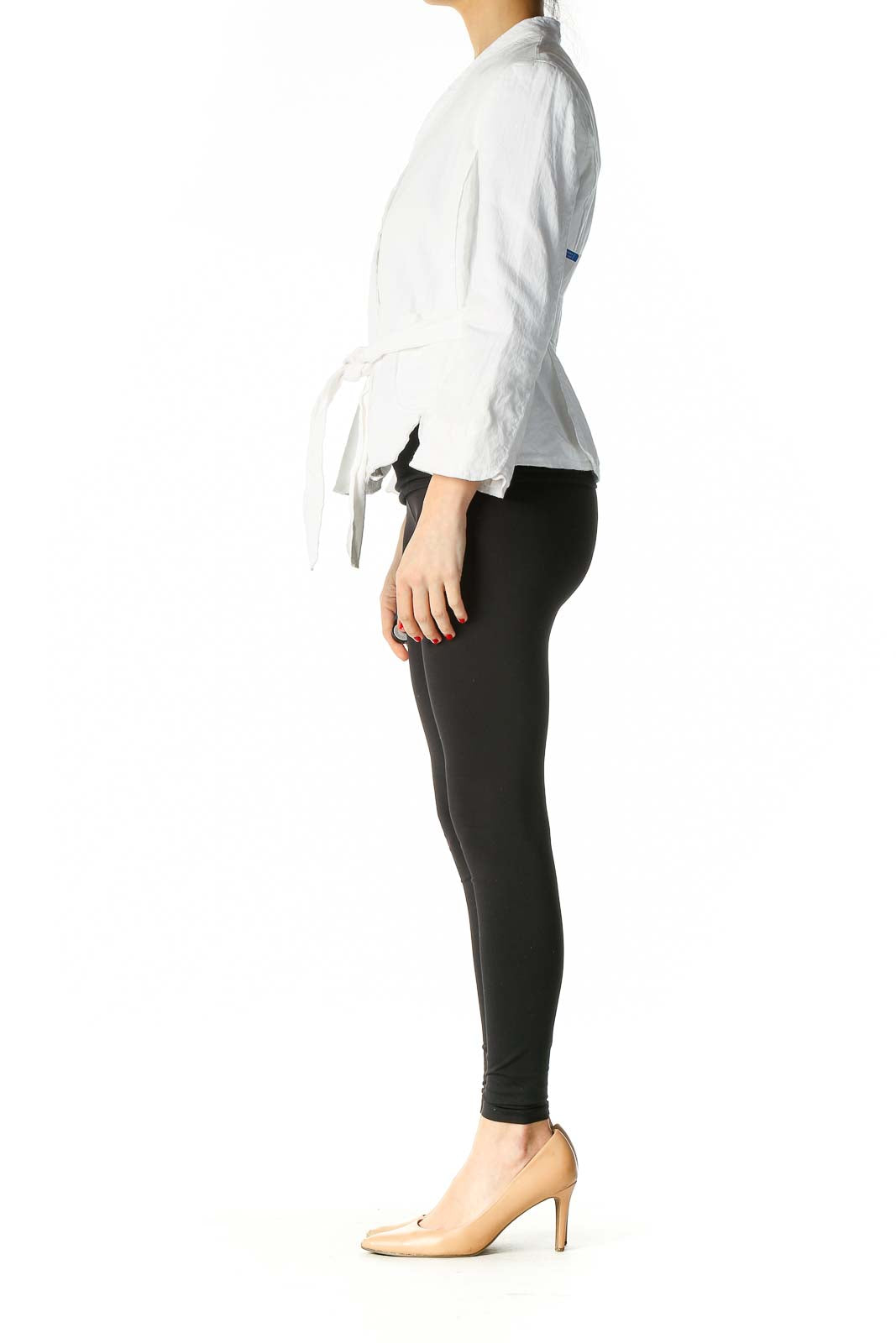 White Solid Semiformal Blouse