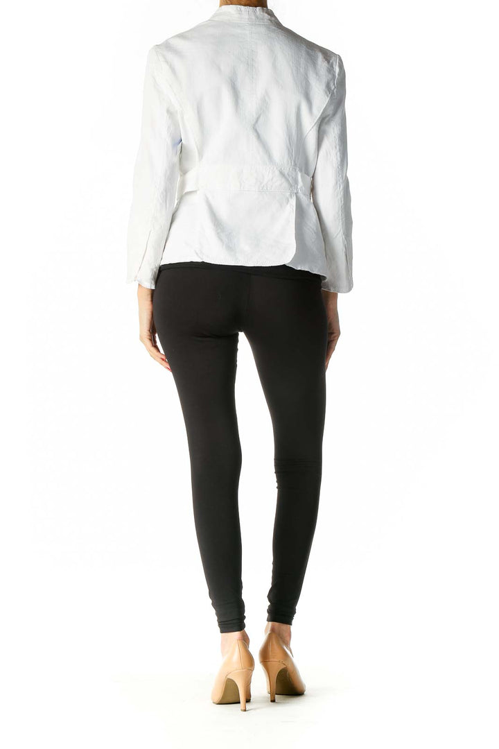 White Solid Semiformal Blouse