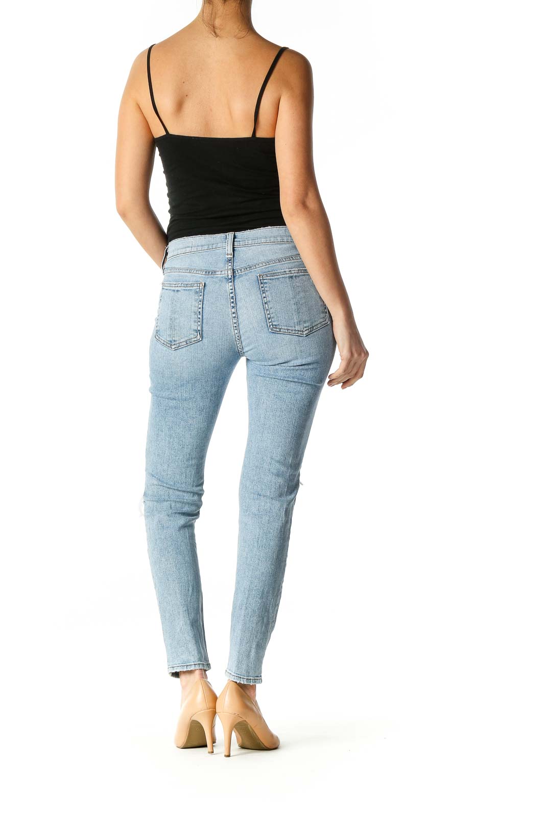 Blue Casual Skinny Jeans