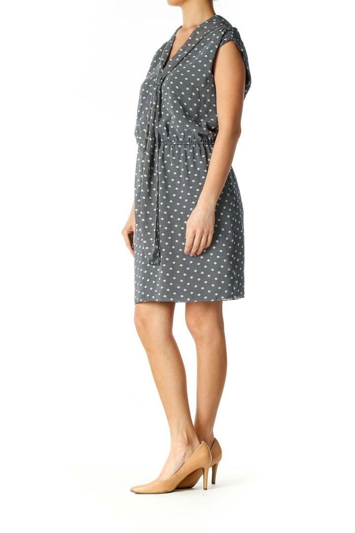 Gray Solid Casual Fit & Flare Dress