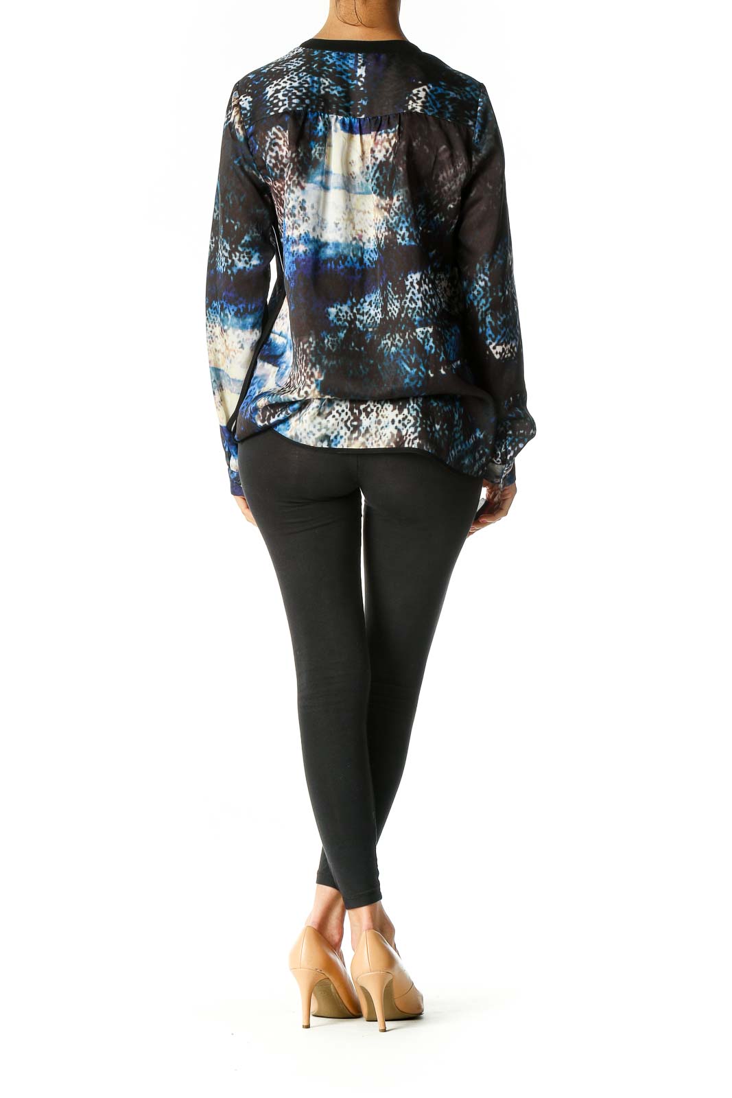 Black Graphic Print Blouse