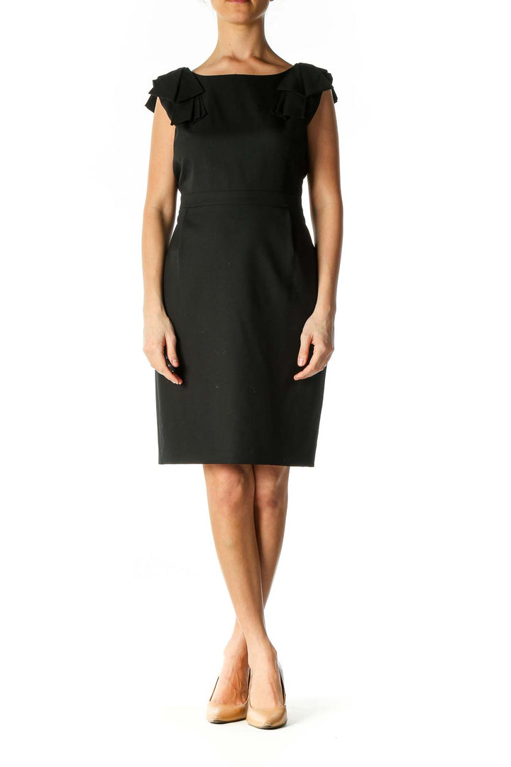 Black Solid Chic A-Line Dress