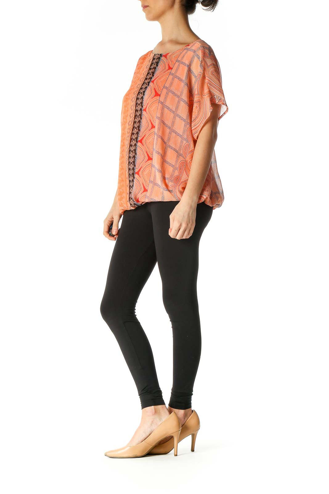 Orange Bohemian Casual Blouse