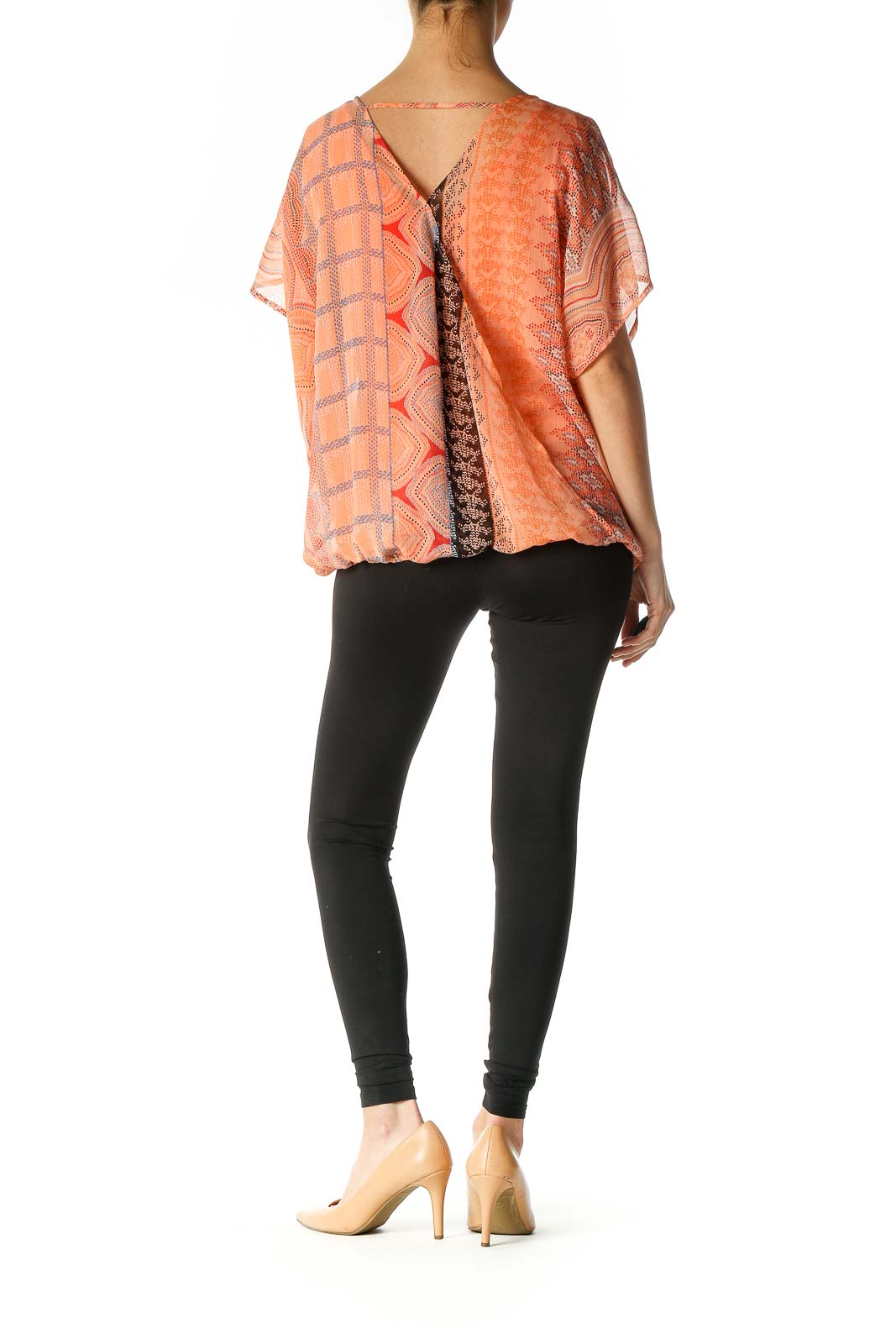 Orange Bohemian Casual Blouse