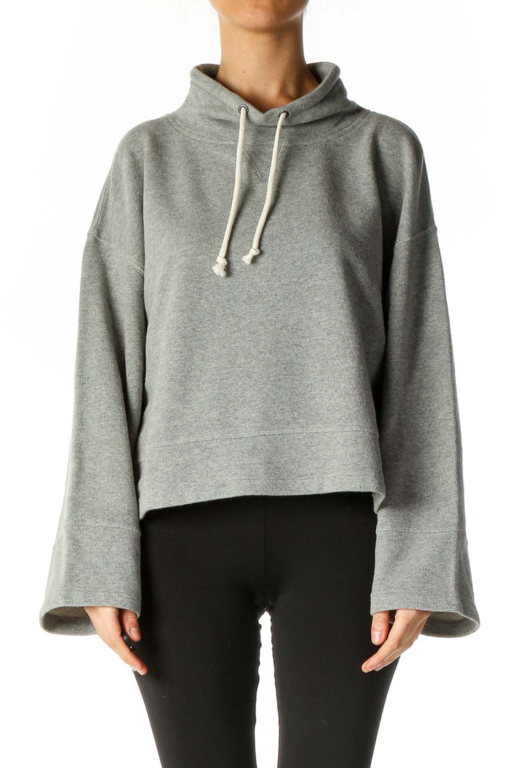 Gray Solid Sweatshirt