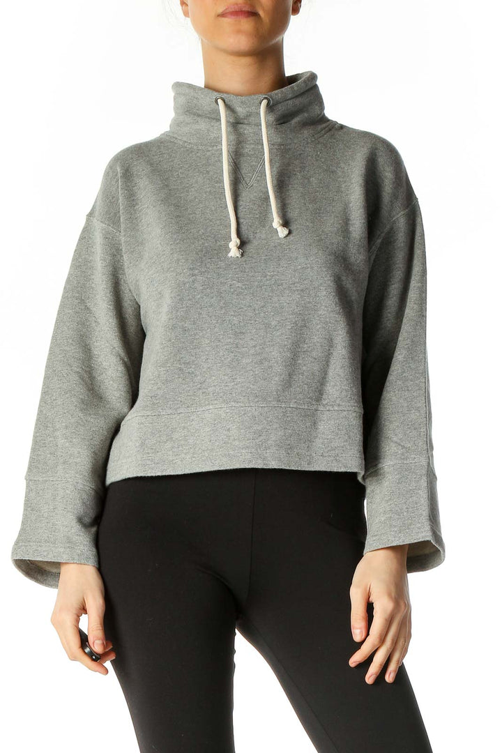 Gray Solid Sweatshirt