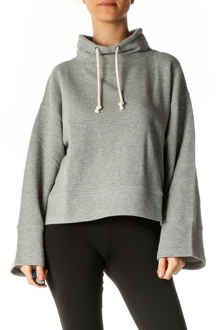 Gray Solid Sweatshirt