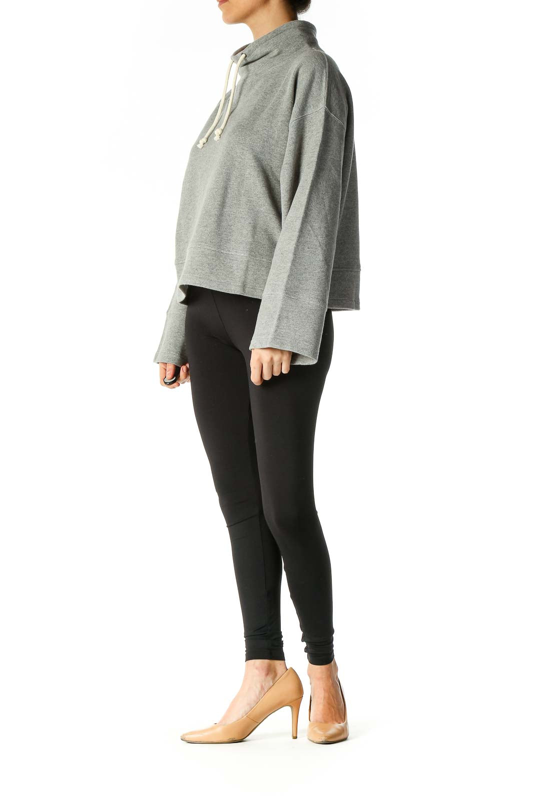 Gray Solid Sweatshirt