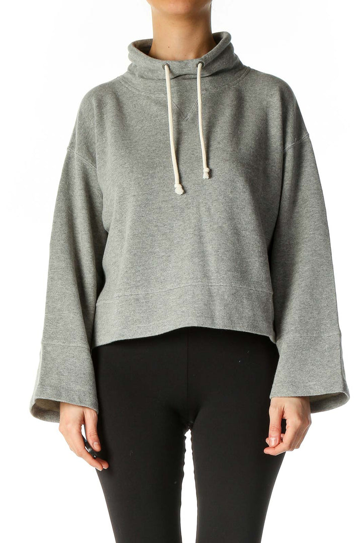 Gray Solid Sweatshirt