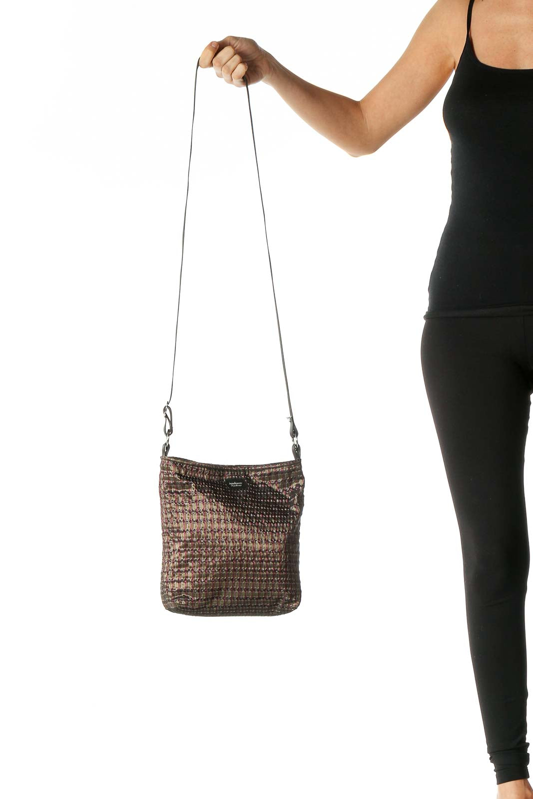 Brown Texture Crossbody Bag