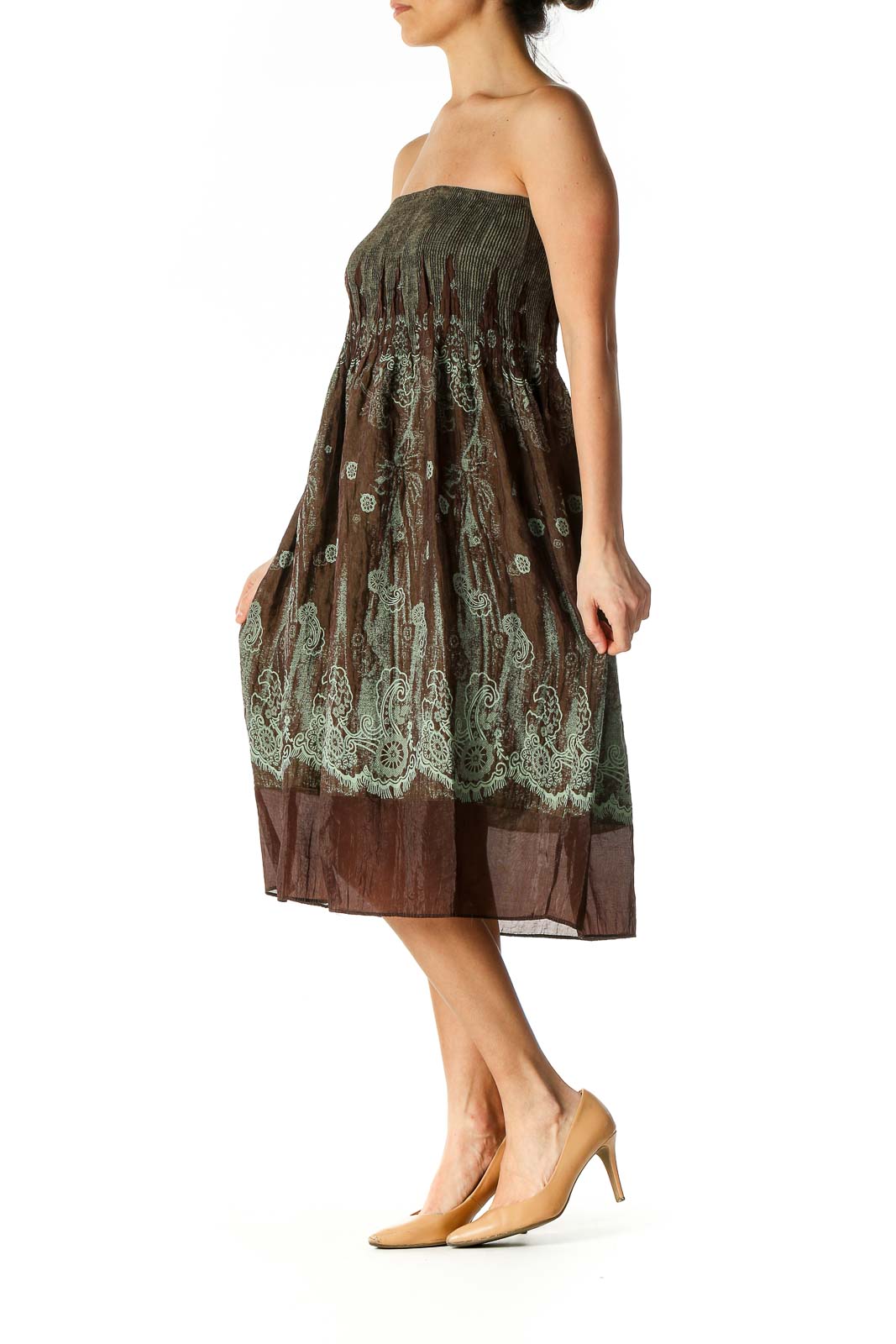 Brown Bohemian A-Line Dress