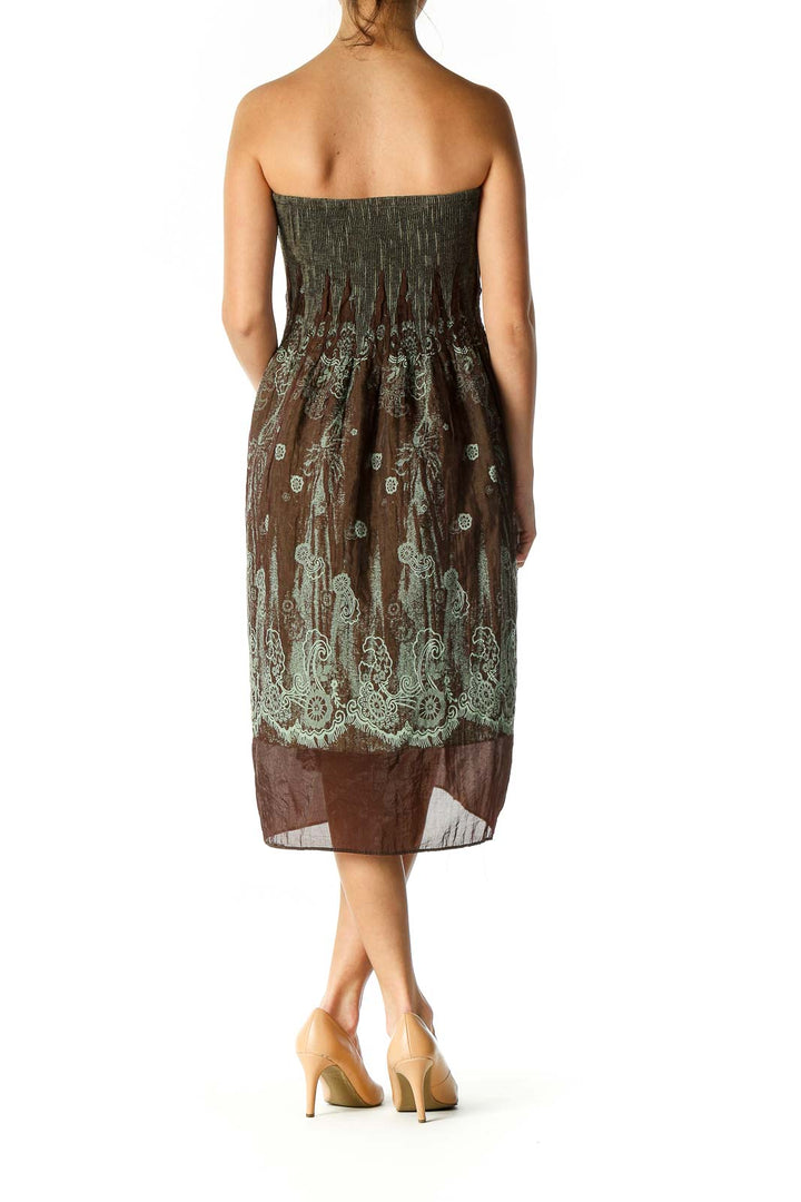 Brown Bohemian A-Line Dress