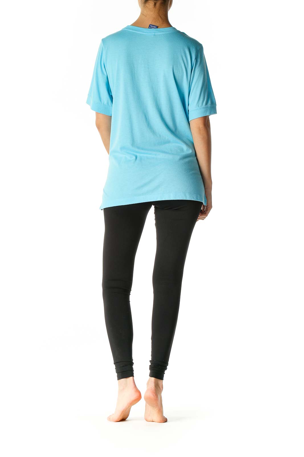 Blue Solid Casual T-Shirt