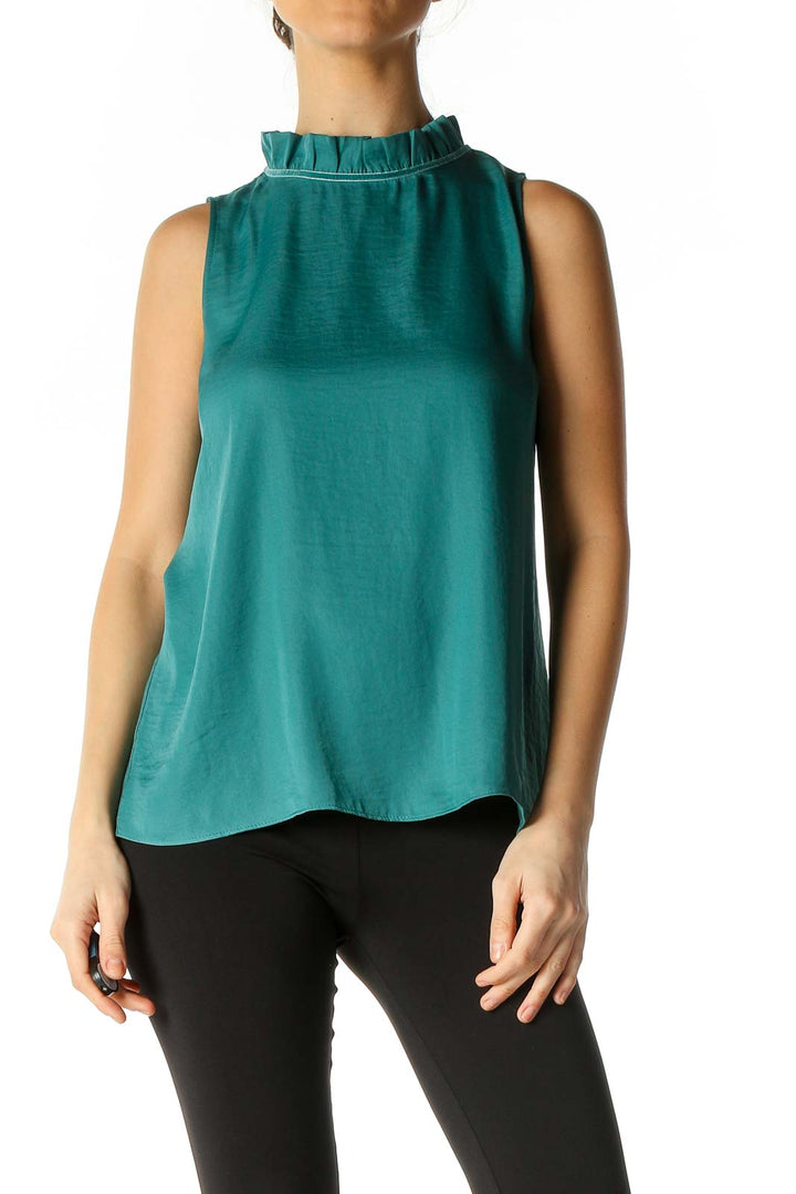 Green Solid Classic Blouse