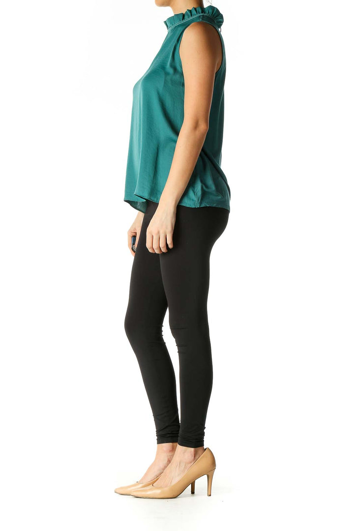 Green Solid Classic Blouse