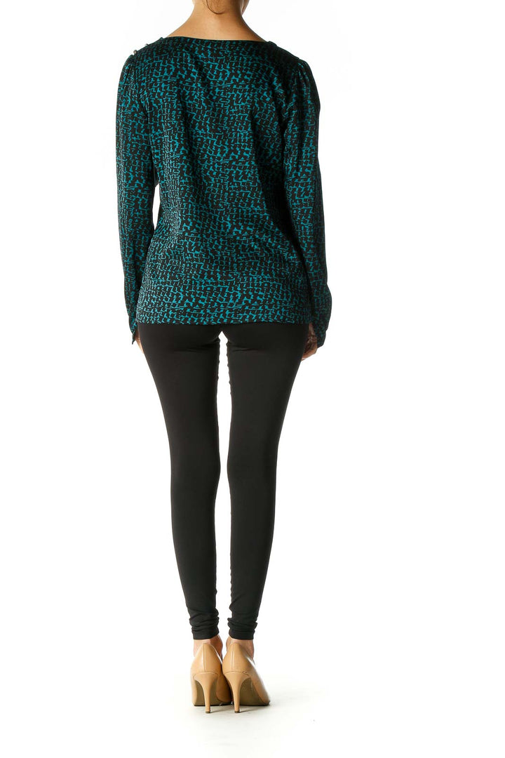 Green Houndstooth Blouse