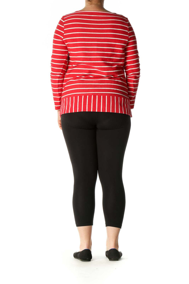 Red Striped Casual T-Shirt