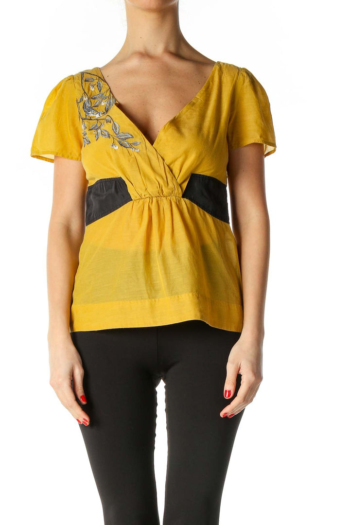 Yellow Solid Brunch Blouse