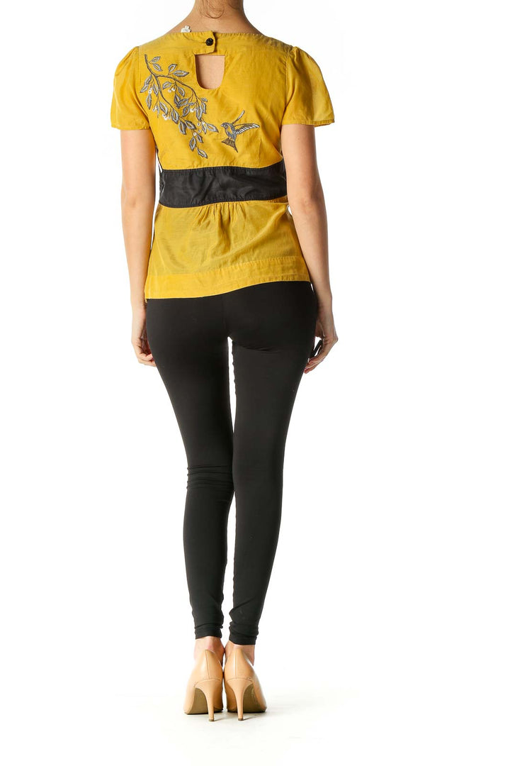 Yellow Solid Brunch Blouse