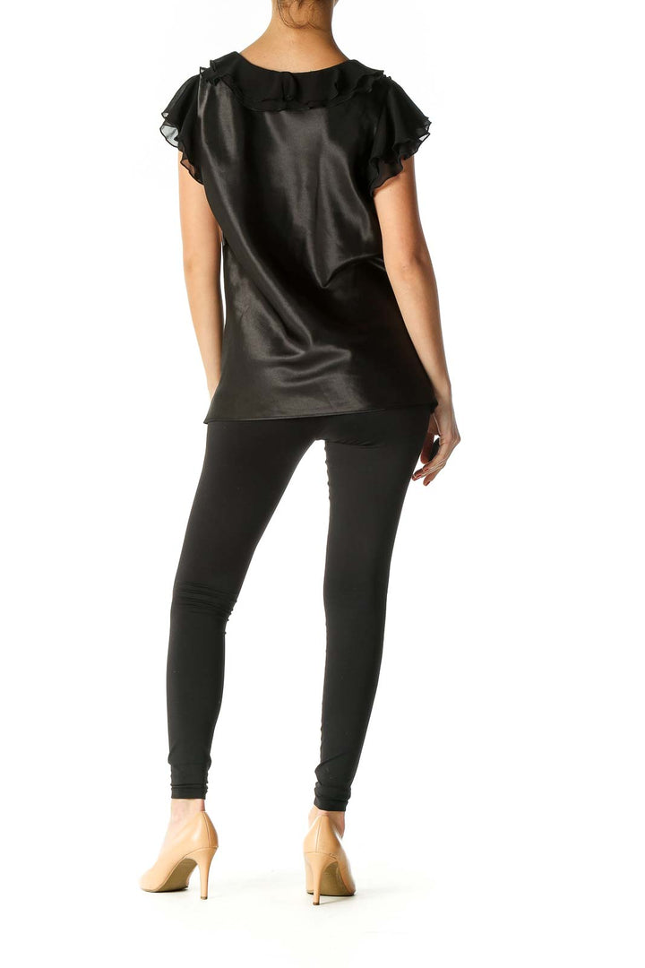 Black Solid Casual Blouse