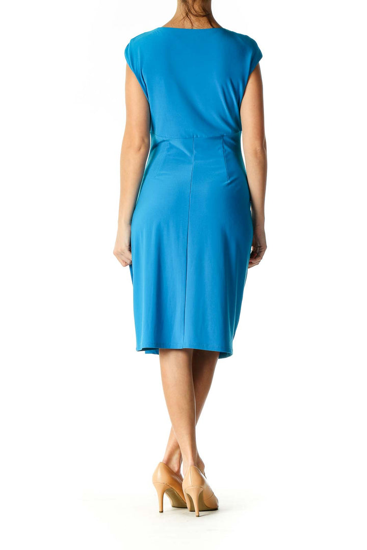 Blue Solid Chic A-Line Dress