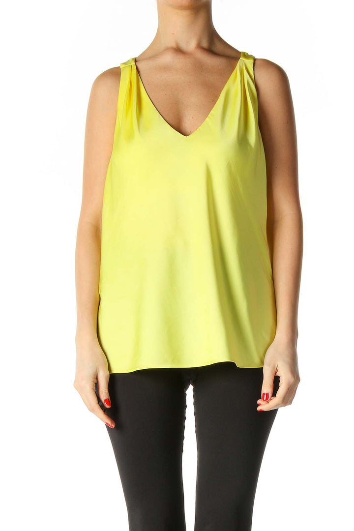 Yellow Solid Casual Blouse