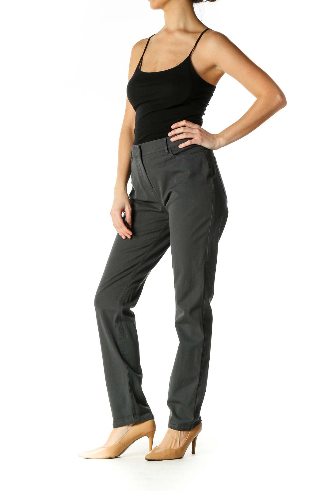 Black Solid Casual Trousers