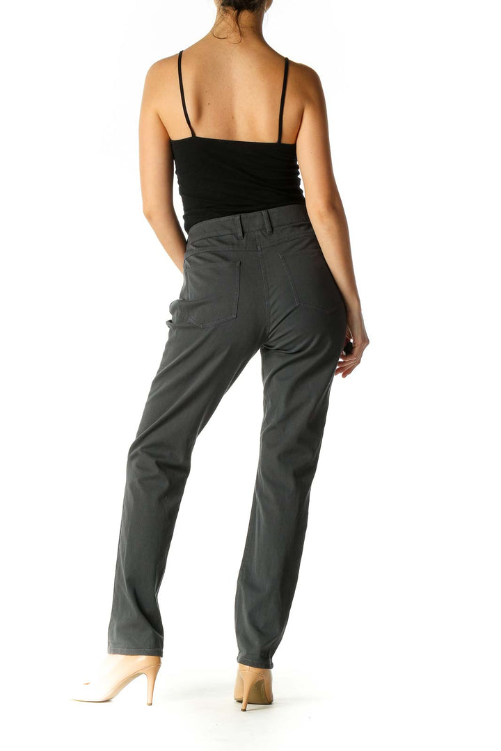 Black Solid Casual Trousers