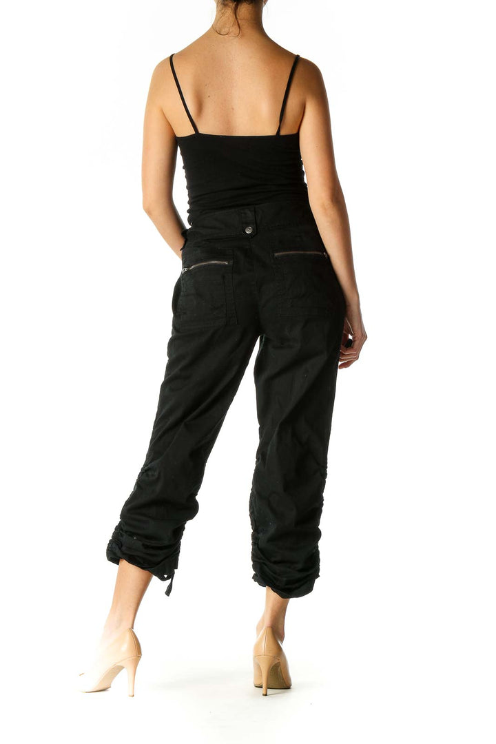 Black Solid Casual Trousers