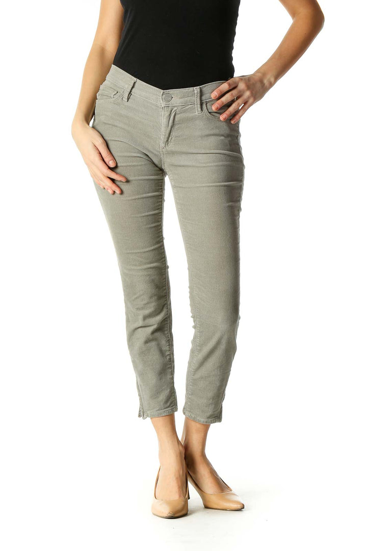 Gray Casual Straight Leg Jeans