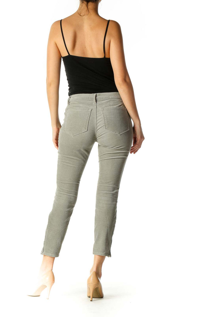 Gray Casual Straight Leg Jeans