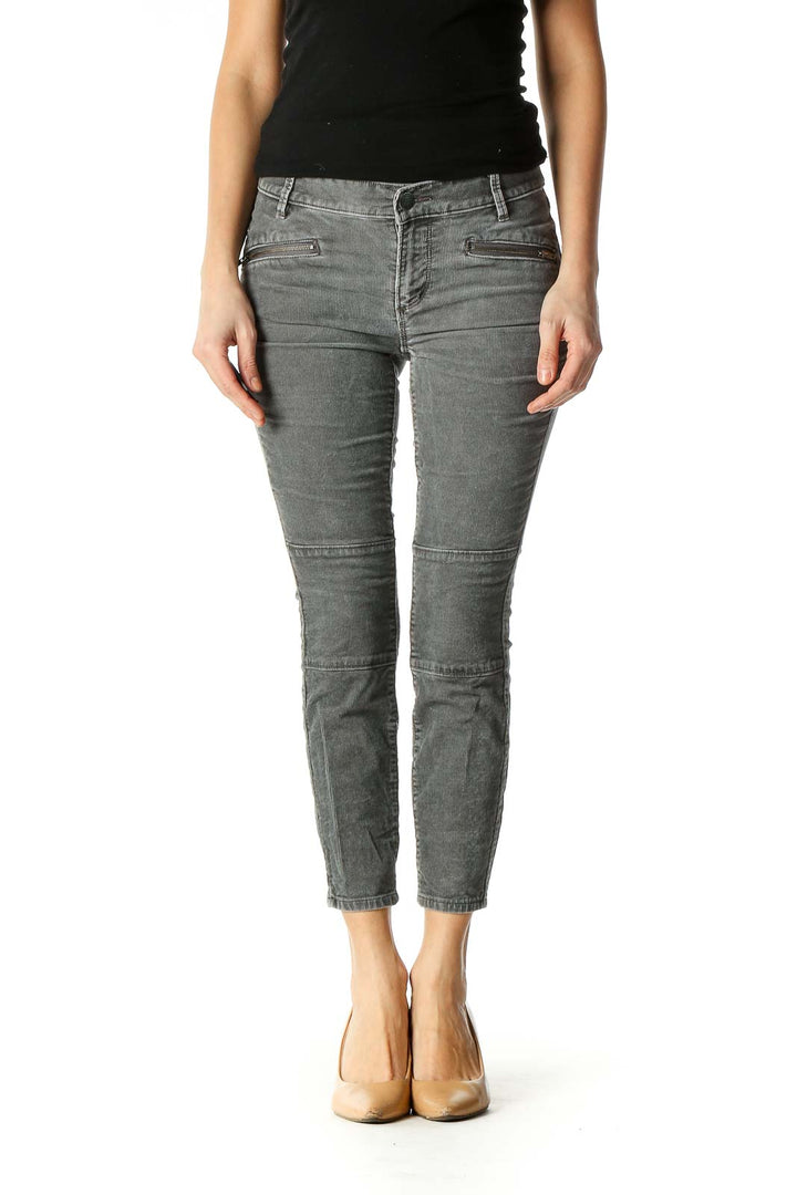 Gray Casual Skinny Jeans