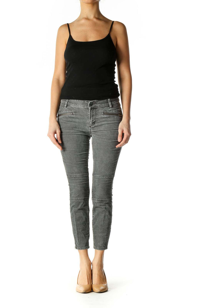 Gray Casual Skinny Jeans