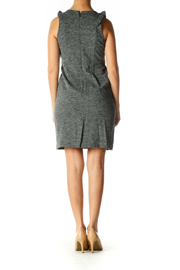 Gray Textured Casual Sheath Dress