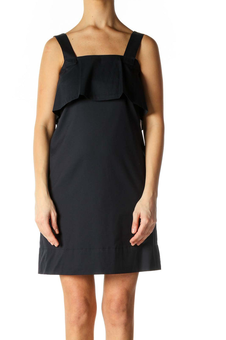 Black Solid Shift Dress