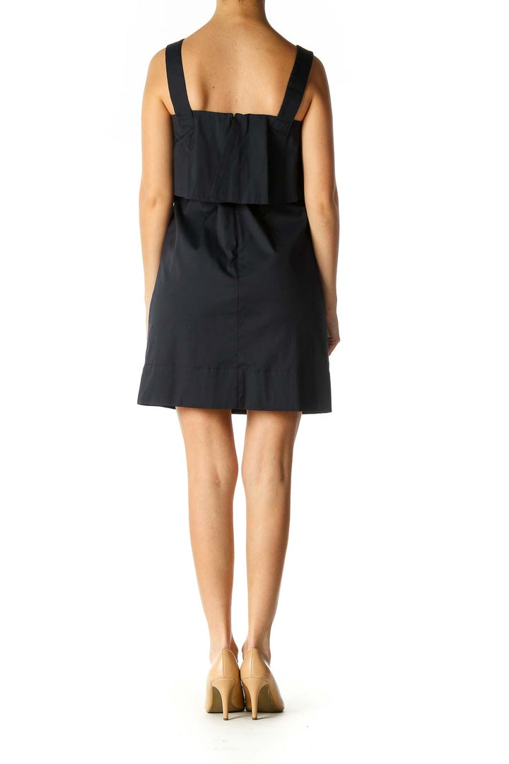 Black Solid Shift Dress