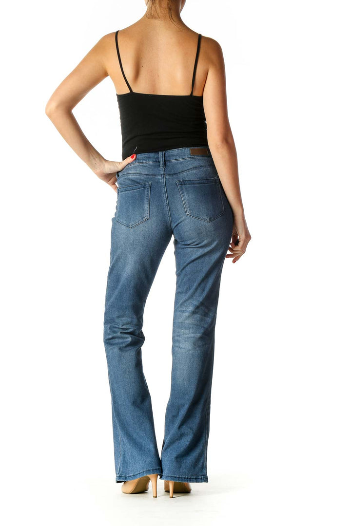 Blue Casual Bootcut Jeans