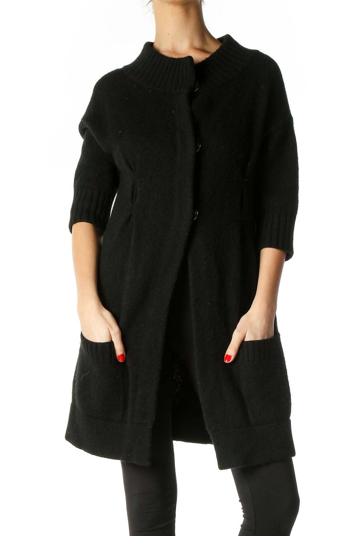 Black Textured Coat