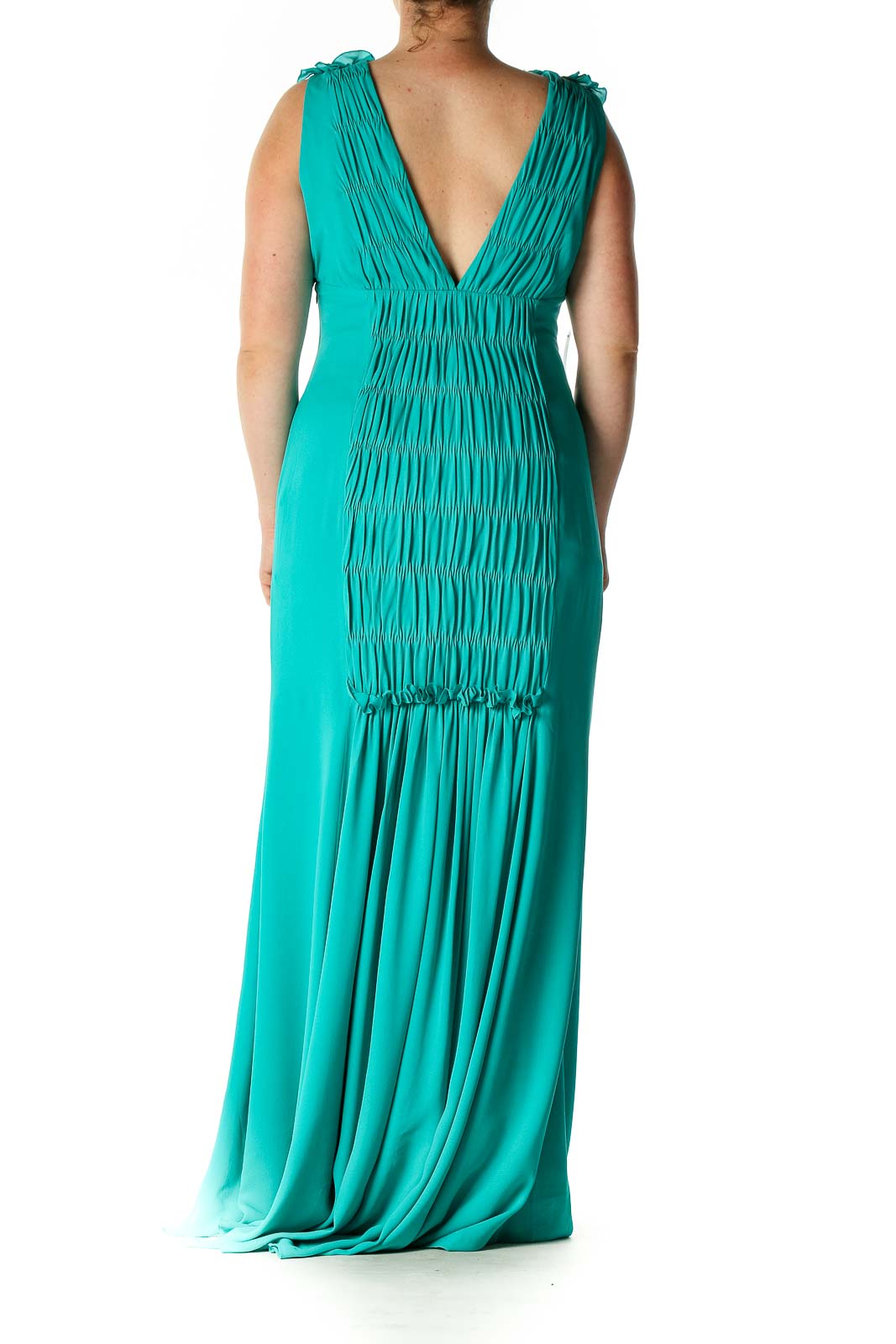 Green Solid Column Dress