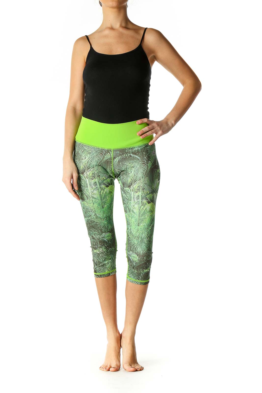 Green Casual Skinny Leggings